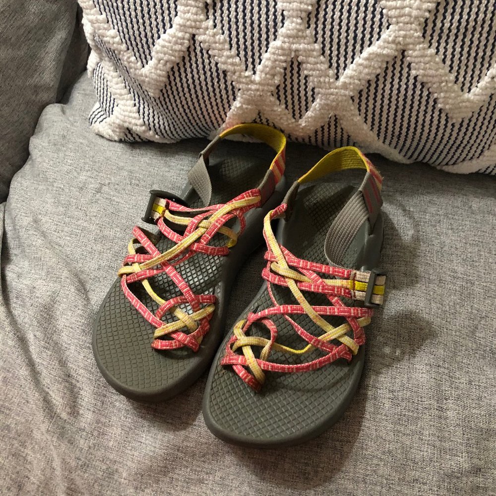 Yellow and Pink Women's Chacos!